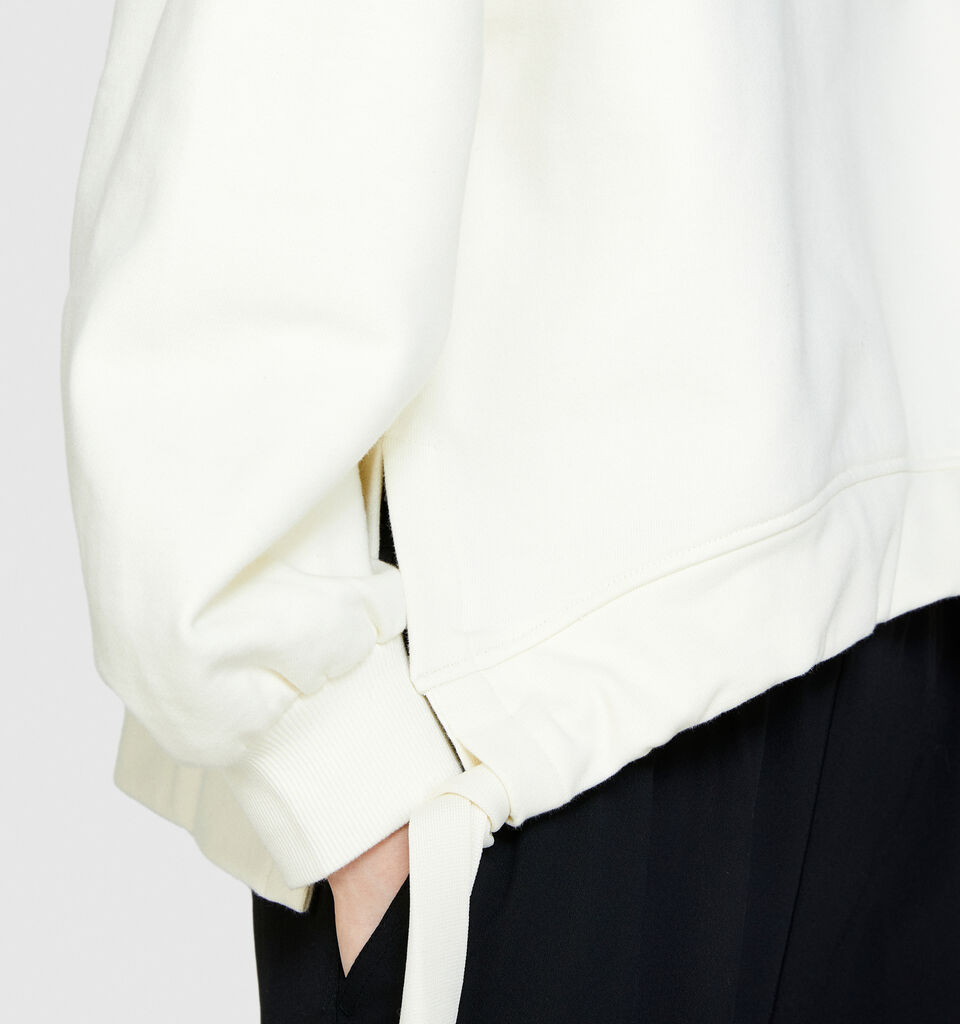 Oversized sweatshirt with drawstring - women's sweatshirts - Creamy White | Sisley image number 5
